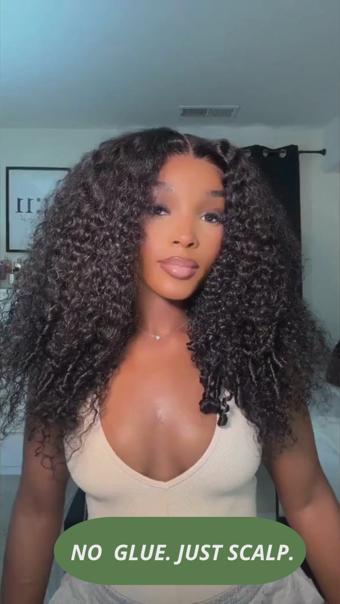 Perruque Noire Naturelle  bouclée Jerry — Prête à porter